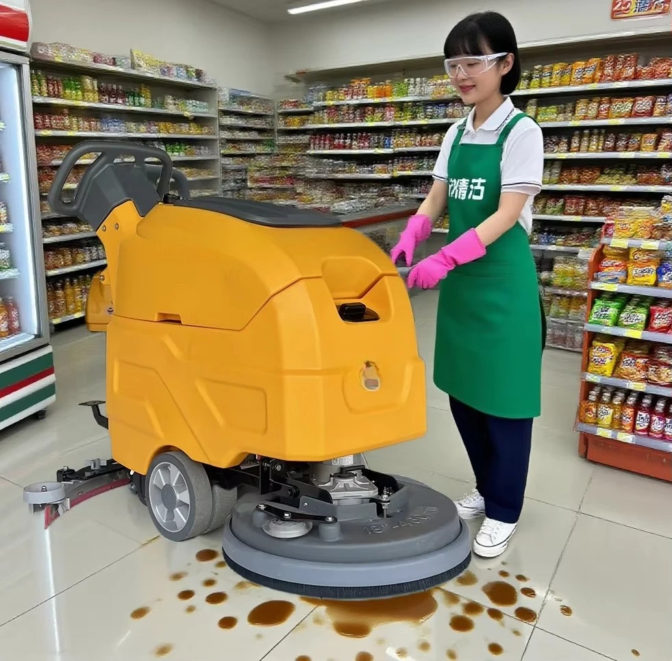 Popular automatic walking commercial scrubber washing machine marble granite floor cleaning machine