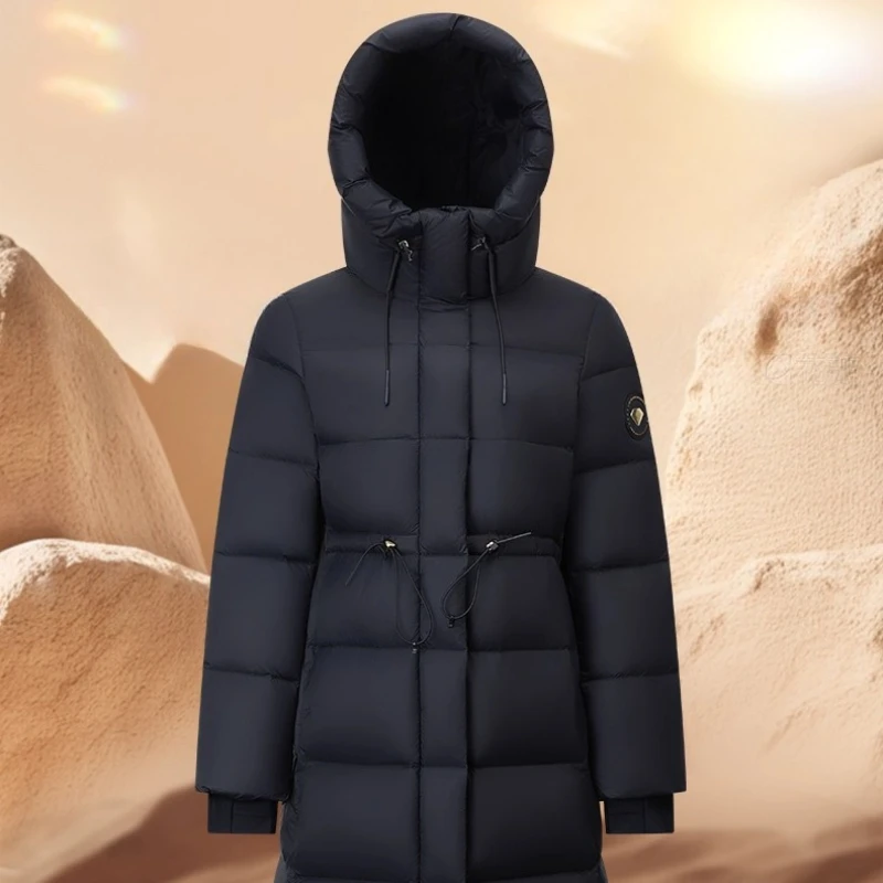 여성용 Chericom 롱 다운 코트 2025 겨울 신상 긴팔 후드 다운 코트 따뜻한 캐주얼 패션 솔리드 아우터 Y309768Y