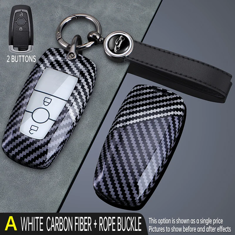 PC Carbon Fiber Pattern Car Key Case Cover Fob Shell for Toyota Camry Crown Ford Raptor BRONCO F150 F250 F350