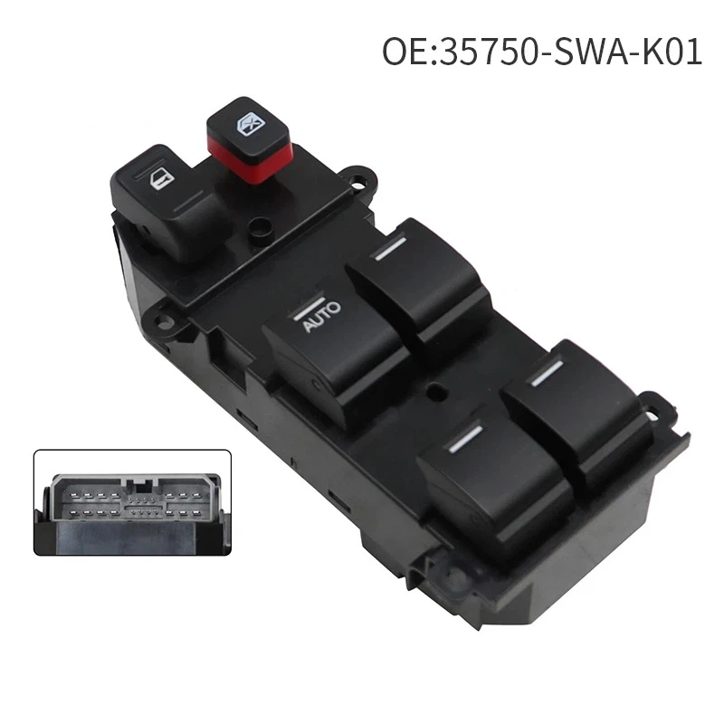 35750-SWA-K01 For Honda Civic car window regulator switch, automotive parts 22 pin 2