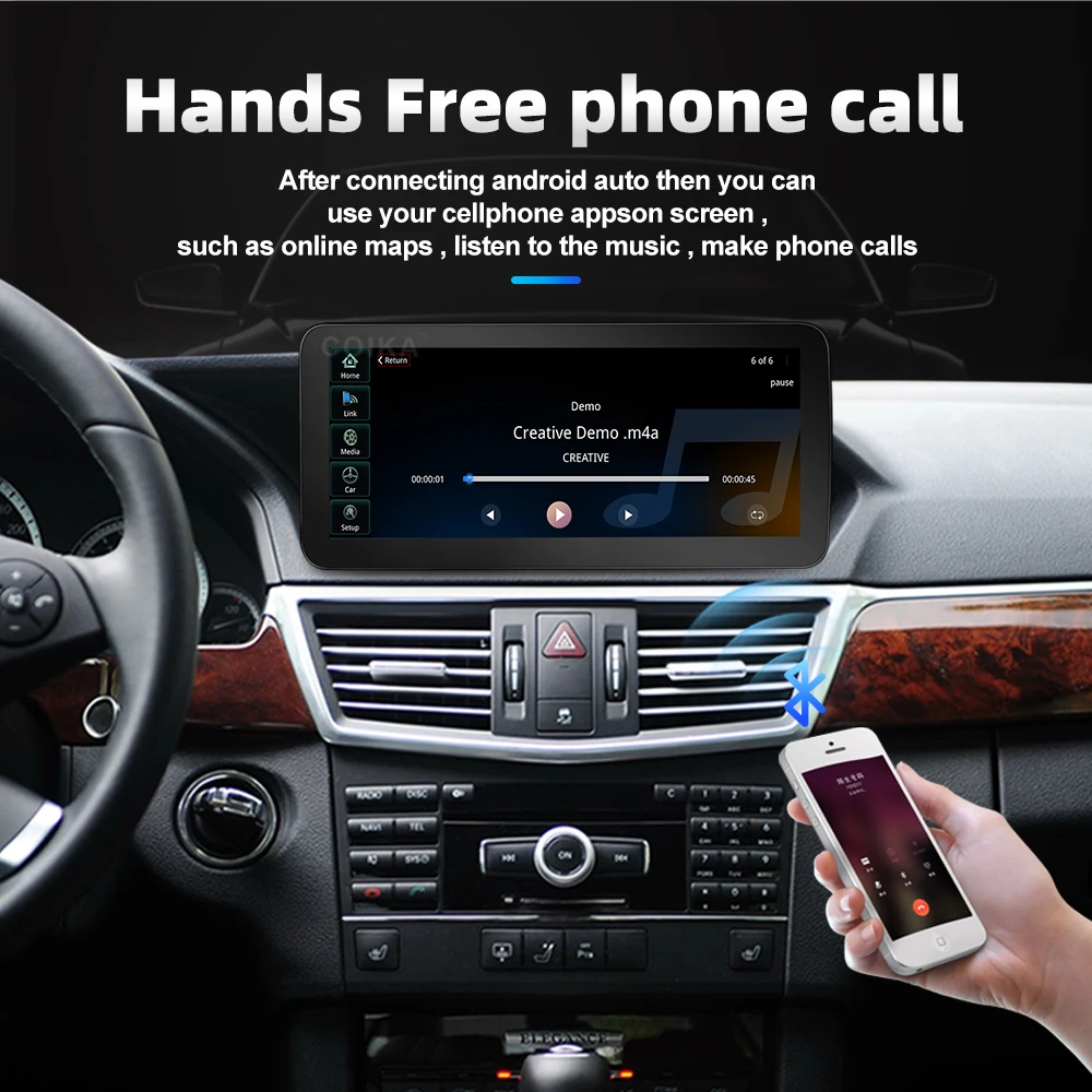 Drahtlose Carplay/Android Auto BT 10,25'' Touchscreen 1920*720P HD Multimedia Auto Radio Für Mercedes-Benz E Klasse W212 2009-2016 – Detail 10