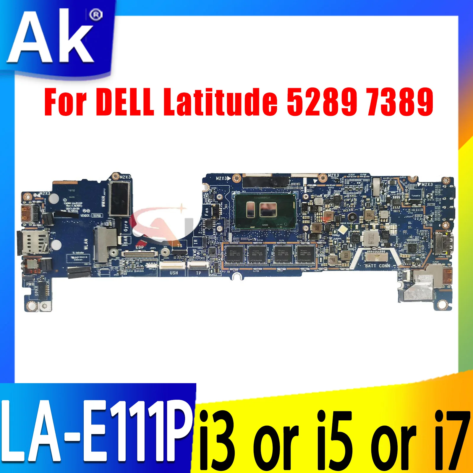 

Оригинальная материнская плата для ноутбука DELL Latitude 12 5289 13 7389, десктопная материнская плата 0J9XP9 с процессором i3 i5 i7 7-го поколения, 4 ГБ/8 ГБ/16 ГБ ОЗУ