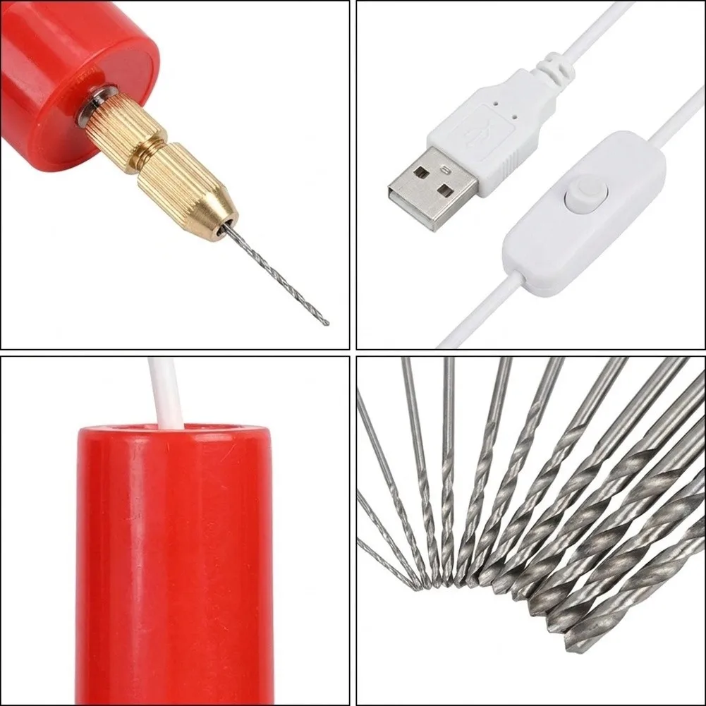 Jewelry Crafting DIY Resin Projects Needle Drill Set Grinder Resin Crafting Drill 0.7-1.2mm Chuck 3 X 1.1mm Bits