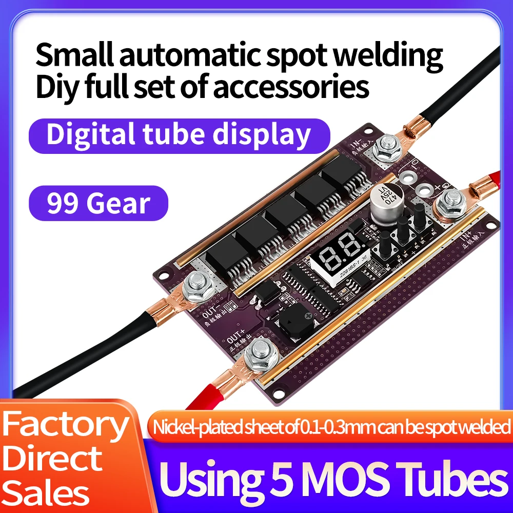 

K99 Spots Welding Machine Control Board for 0.1-0.3mm Nickel Sheet Nickel-metal Hydride 18650 Lithium Battery Welding DIY Set