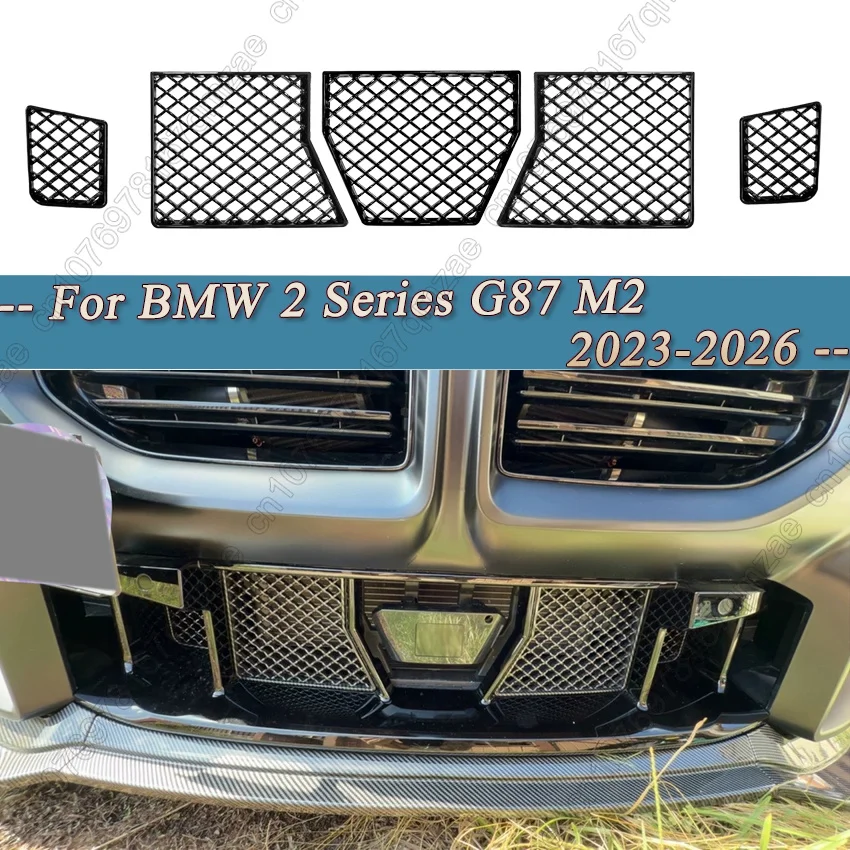 

Front Bumper Lower Center Grille Air Intake Grille Air Filter For BMW 2 Series G87 M2 Coupe 2023-2026 Insect Net Cover Tuning