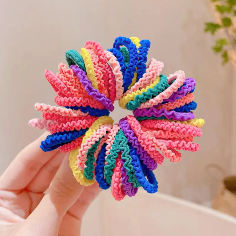 50/100pcs Hair Ties Girls Candy Color Elastic Hair Band Baby Cute Trendy Comfortable Headwear Hair Ties Kid Hair Accessories