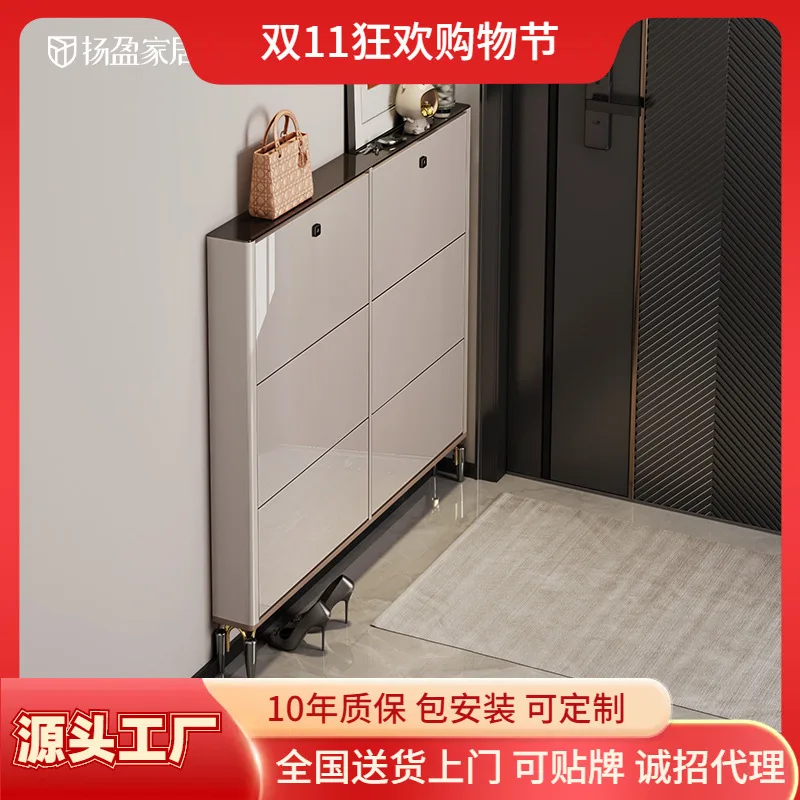 Ultra-thin shoe cabinet at the door of the home, small and narrow indoor 17cm, new 2024 explosion outside the door