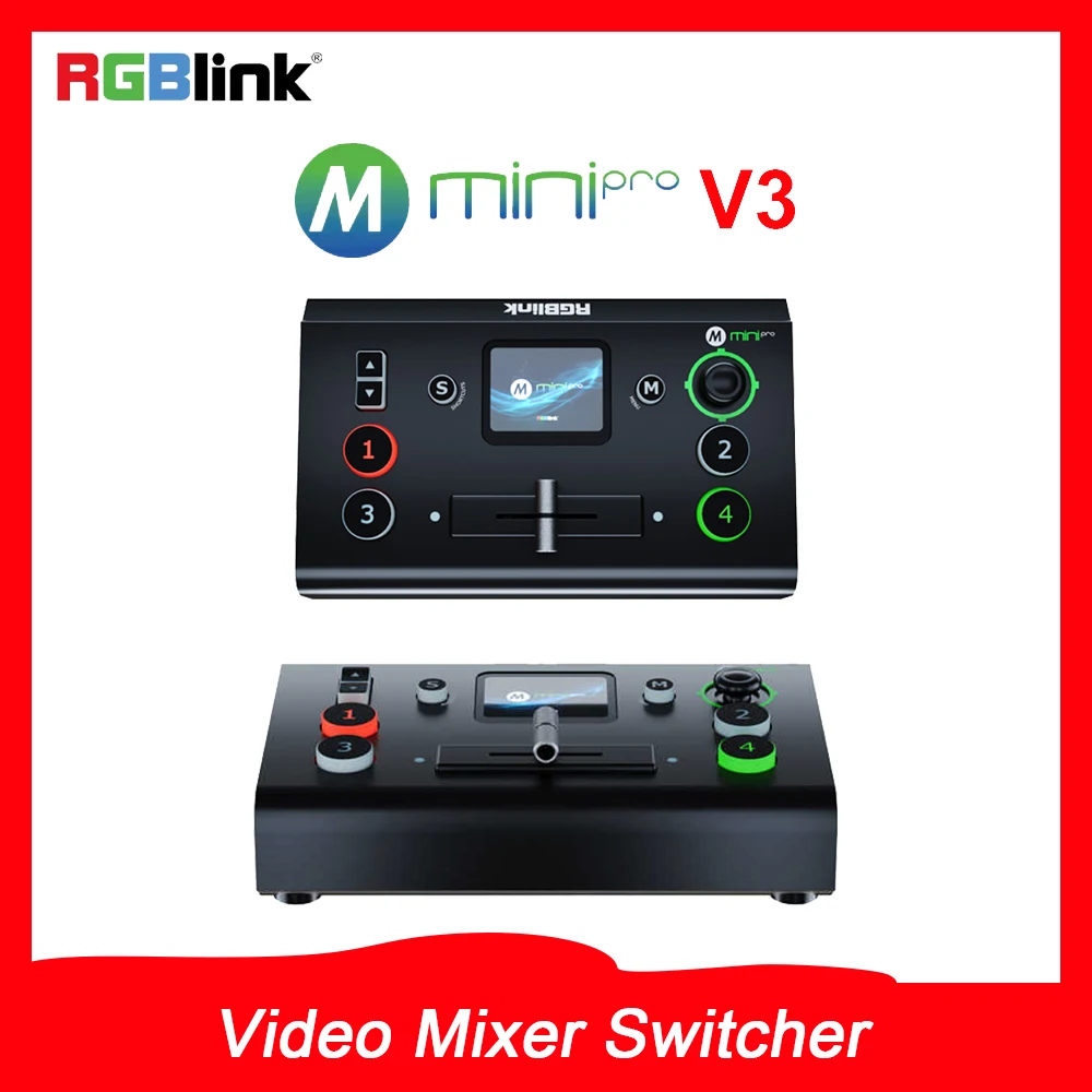 RGBlink Mini-pro V3 Multi Format Video Mixer Switcher 4 Channel HDMI-compatible Camera Production USB3.0 for Live Streaming