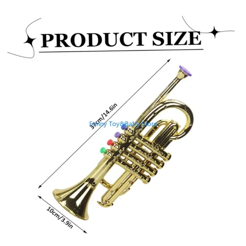 Trąbka zabawka dla dzieci edukacja muzyczna z realistycznymi dźwiękami usprawniająca zabawę i rozwój nauki instrument muzyczny