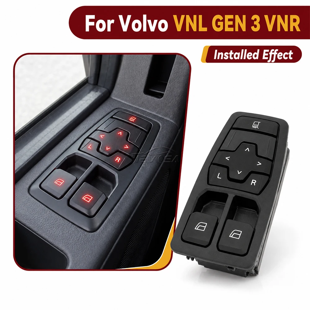 Power Window Control Switch For Volvo VNL GEN 3 VNR 2018-2025 Mirror Heat Adjustment Door Lock Unlock Button 24201767 24121819