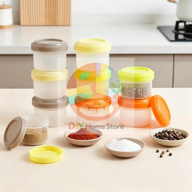 Baby Food Jars With Lids - 4Pcs Stackable PP Mini Food Jars