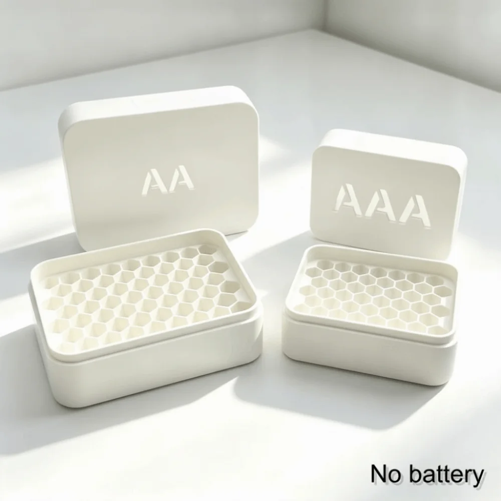 3D Printed Battery Storage Box 27 Slots Honeycomb Design Battery Organizer Case No Batteries Included AA/AAA