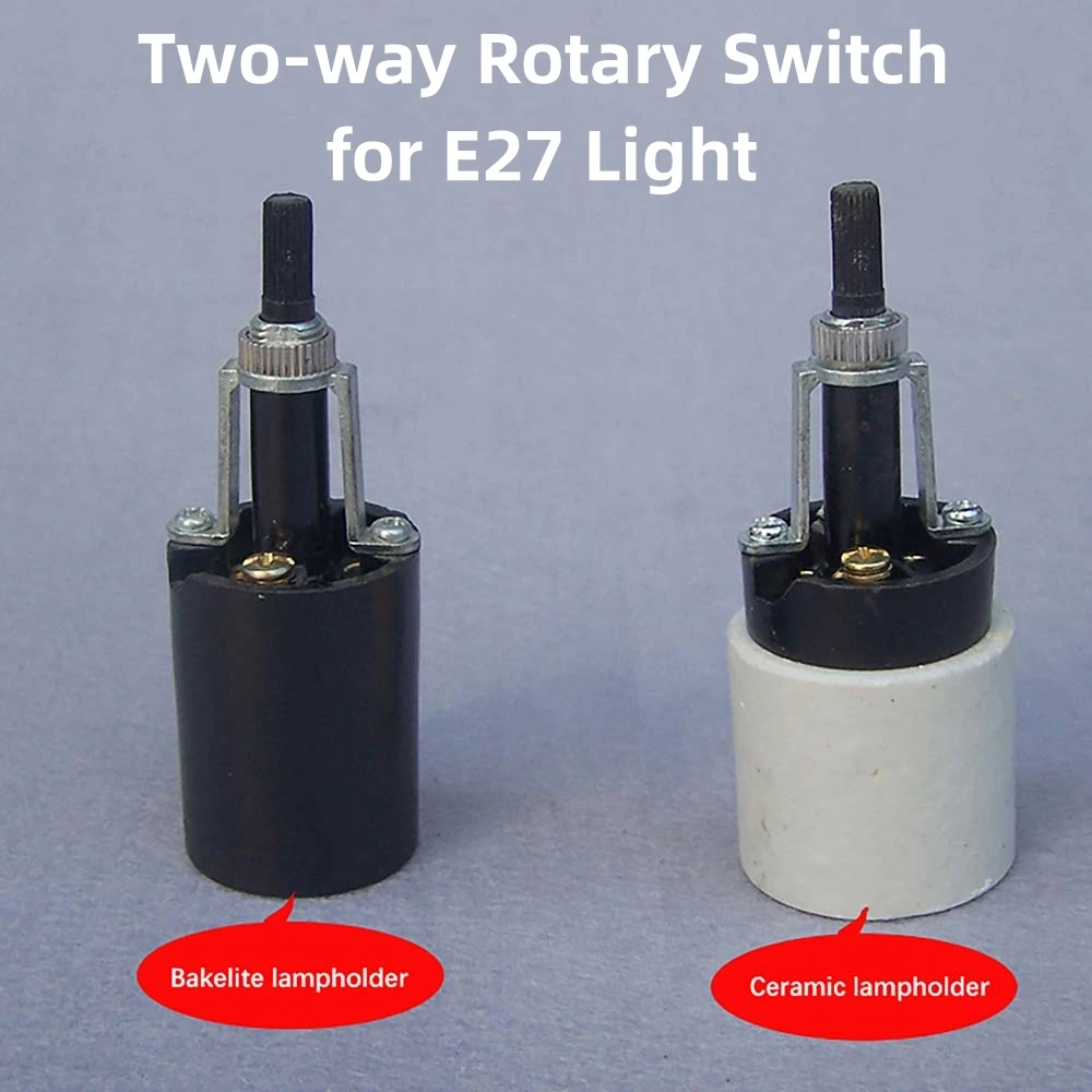 Two-way Rotary Switch E27 Lamp Holder for Lamps Lighting Accessories Rotary Type Ceramic/Bakelite Type Lampholder