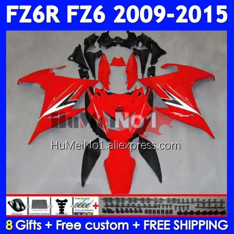 Body For YAMAHA FZ 6R FZ-6R FZ6 FZ6N 372No.12 FZ6R 09 Gloss red 10 11 12 13 14 15 2009 2010 2011 2012 2013 2014 2015 Fairing