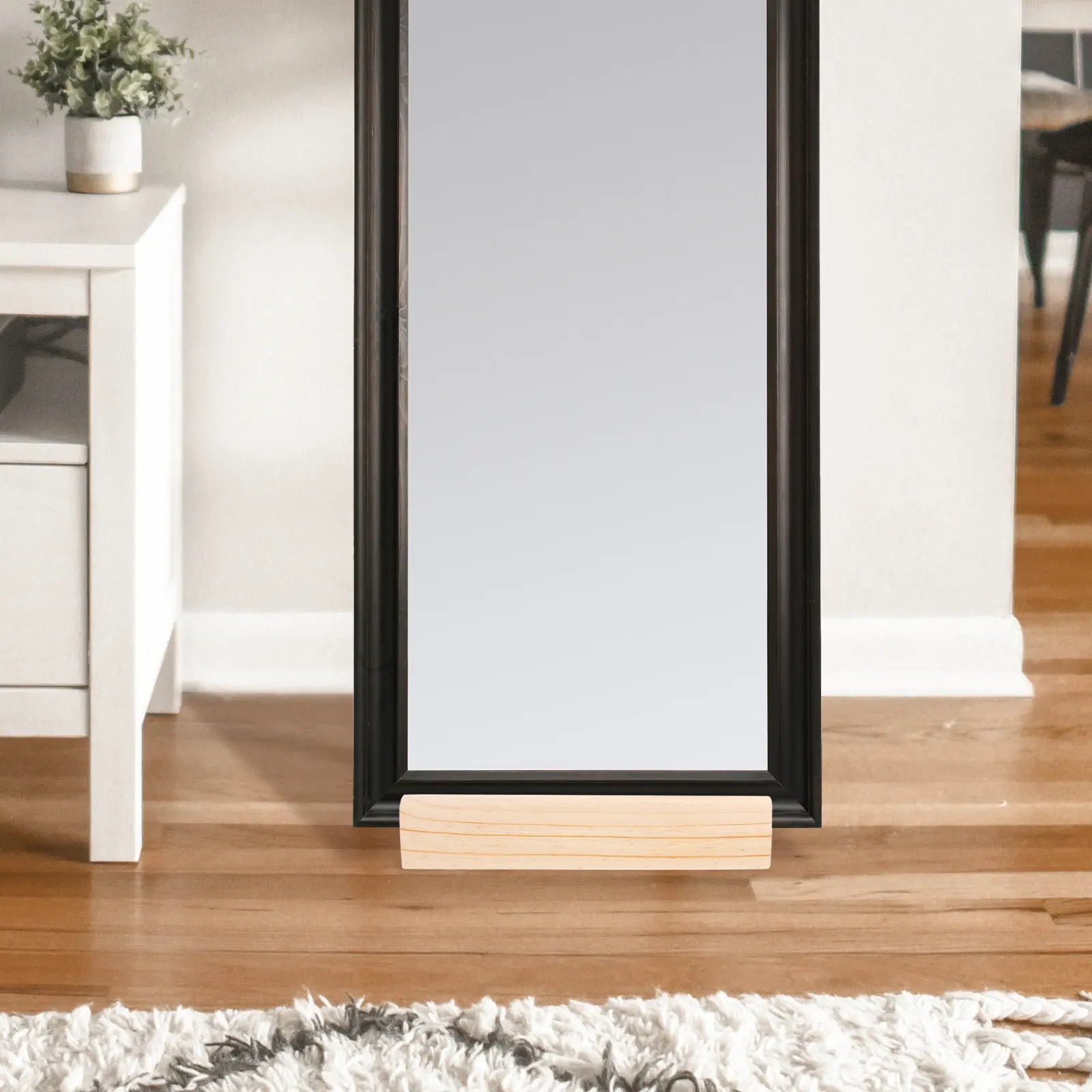 

Solid Wooden Floor Mirror Stand Base Holder Compact Size Full Length Mirror Support Pedestal Practical Multi-Use Display Rack