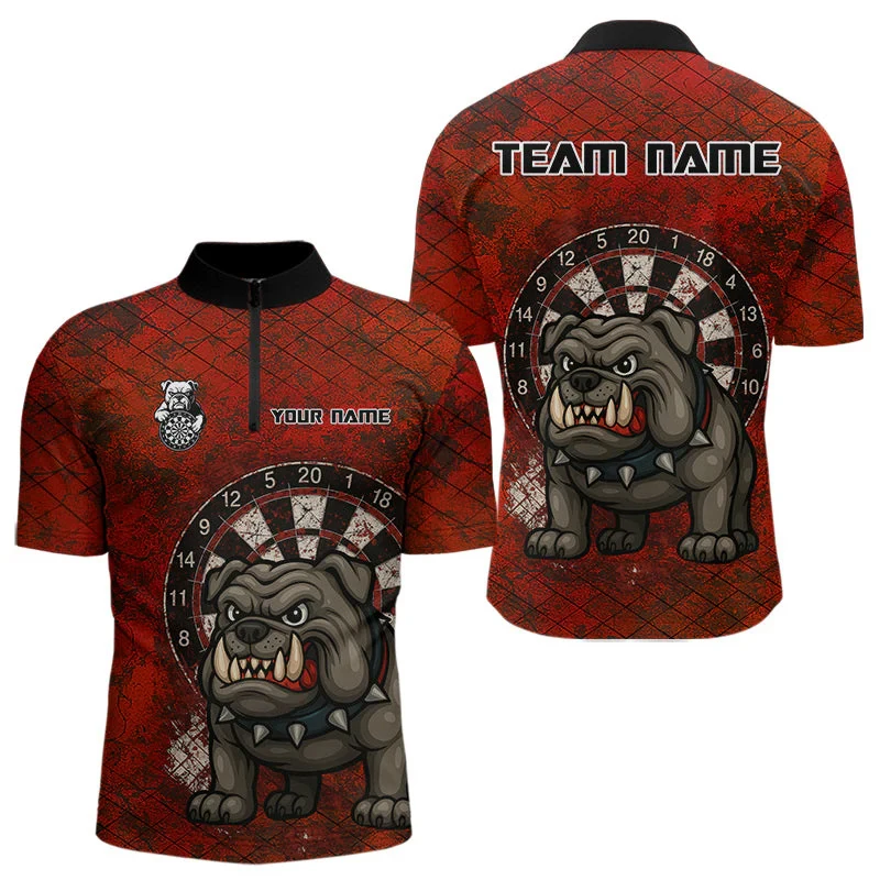 PLstar Cosmos' new personalized 3D printed red dart pattern polo shirt, unisex, casual team throwing sports series -3