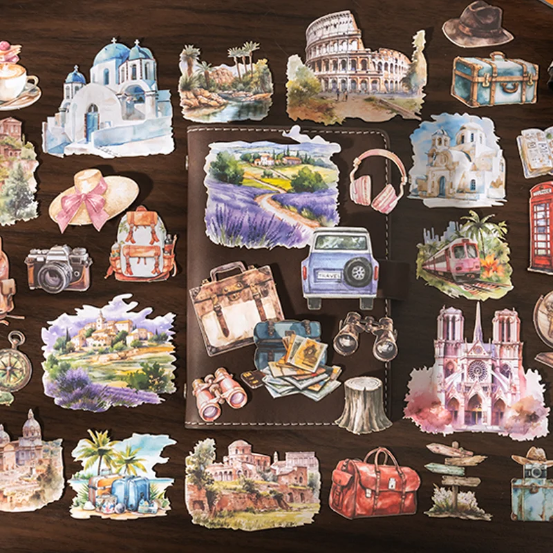 Mr.Paper Travel Cartridge Series Reise-Thema, harte Kartenaufkleber, Scrapbooking-Aufkleber, dekorative Aufkleber, Schreibwaren