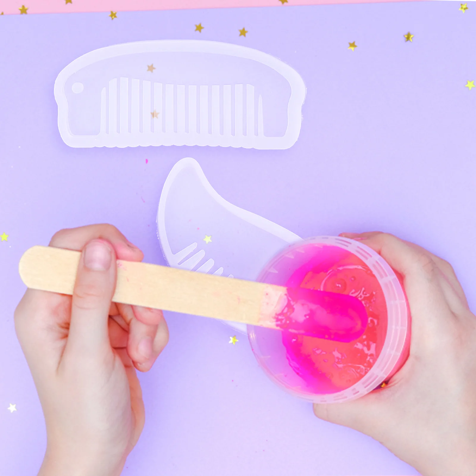 

8Pcs Comb Silicone Mold Flexible Washable Reusable DIY Epoxy Mold for Resin Craft Making Silicone Casting Molds