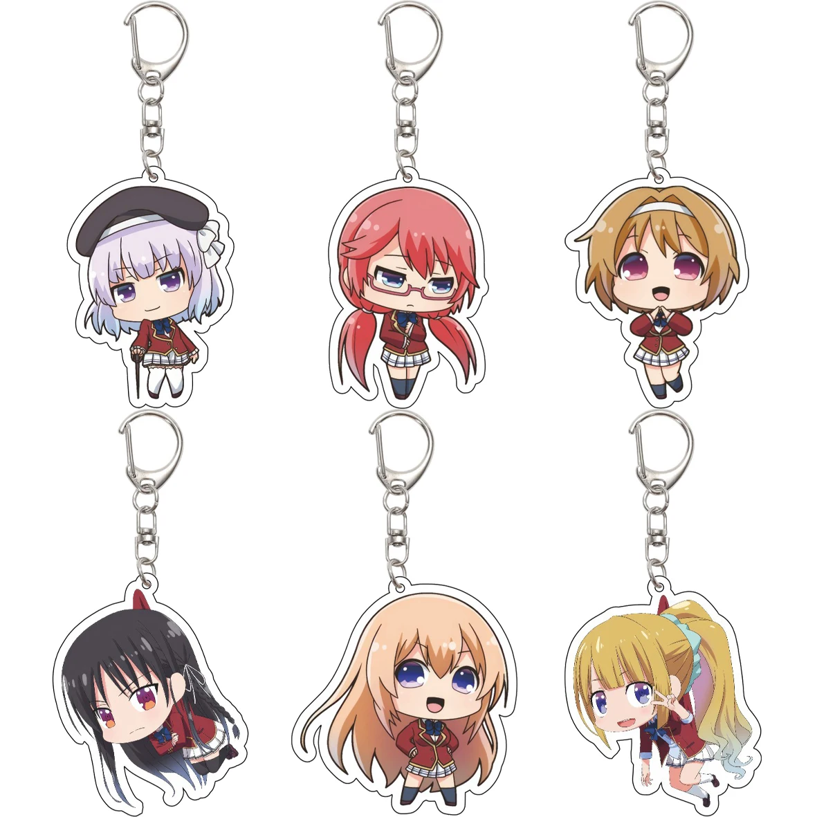 55MM Anime Classroom of the Elite Ayanokouji Kiyotaka Horikita Suzune Karuizawa Kei Sakura Airi Acryl-Schlüsselanhänger Niedliche Geschenke