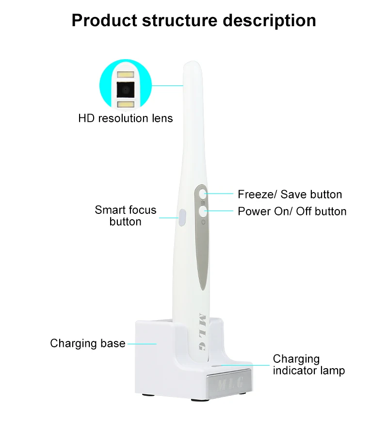 VV Dendal MLG CF-680 (2. Generation) Kabellose Dentalkamera: 13,0-Megapixel Smart Focus Tragbares Dentales Bildgebungssystem FS – Detail 4