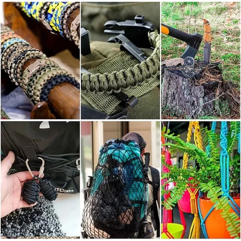 10/50/100M 9‑Core Paracord Ropes Multi-functional Camping Hiking Cord Tent Lanyard Straps Emergency Survival Parachute Cord
