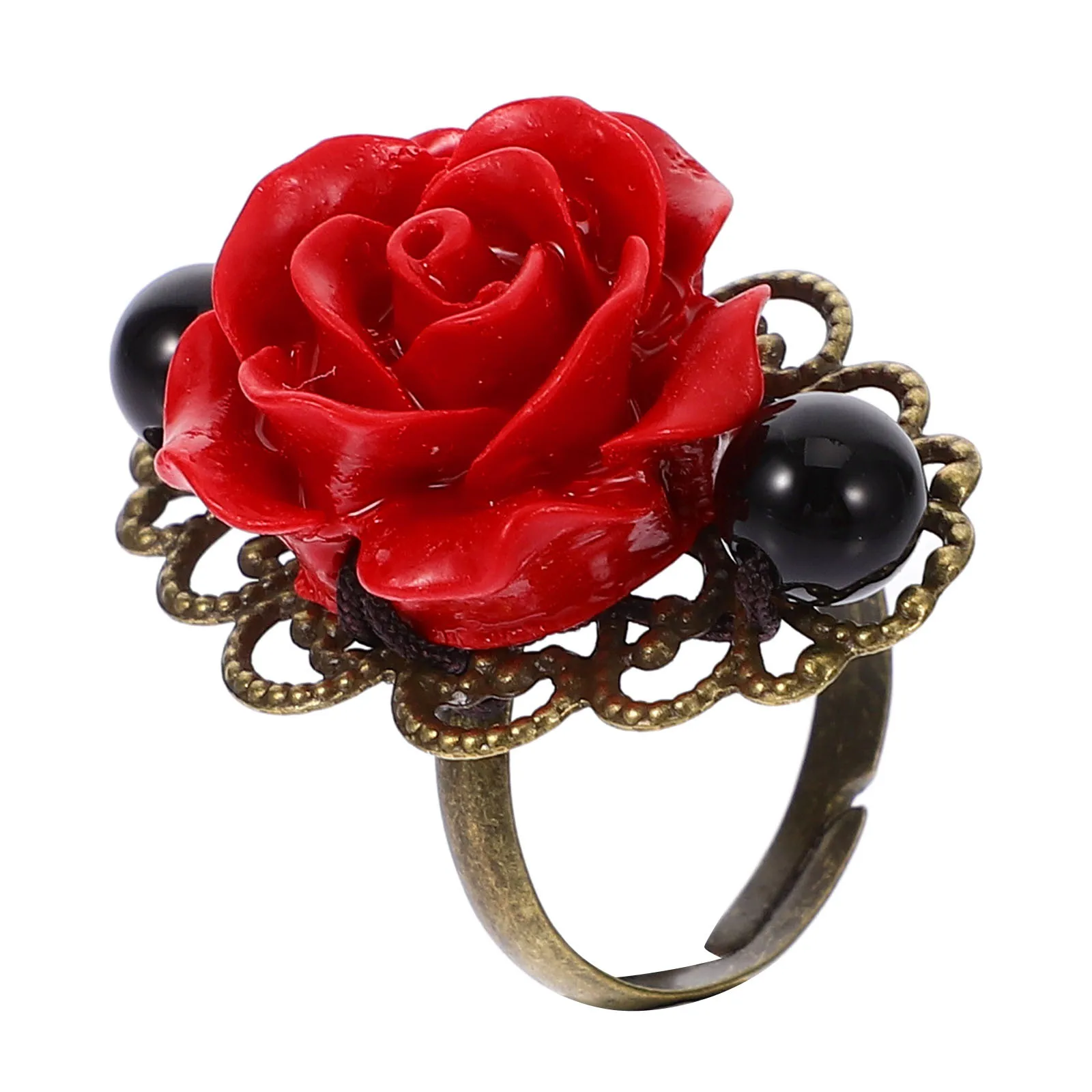 1 قطعة فتاة ريترو ستايل البنصر زهرة النمذجة مجوهرات الأزياء الأنيقة الإكسسوار مثالية للحفلات مواعيد مأدبة #2