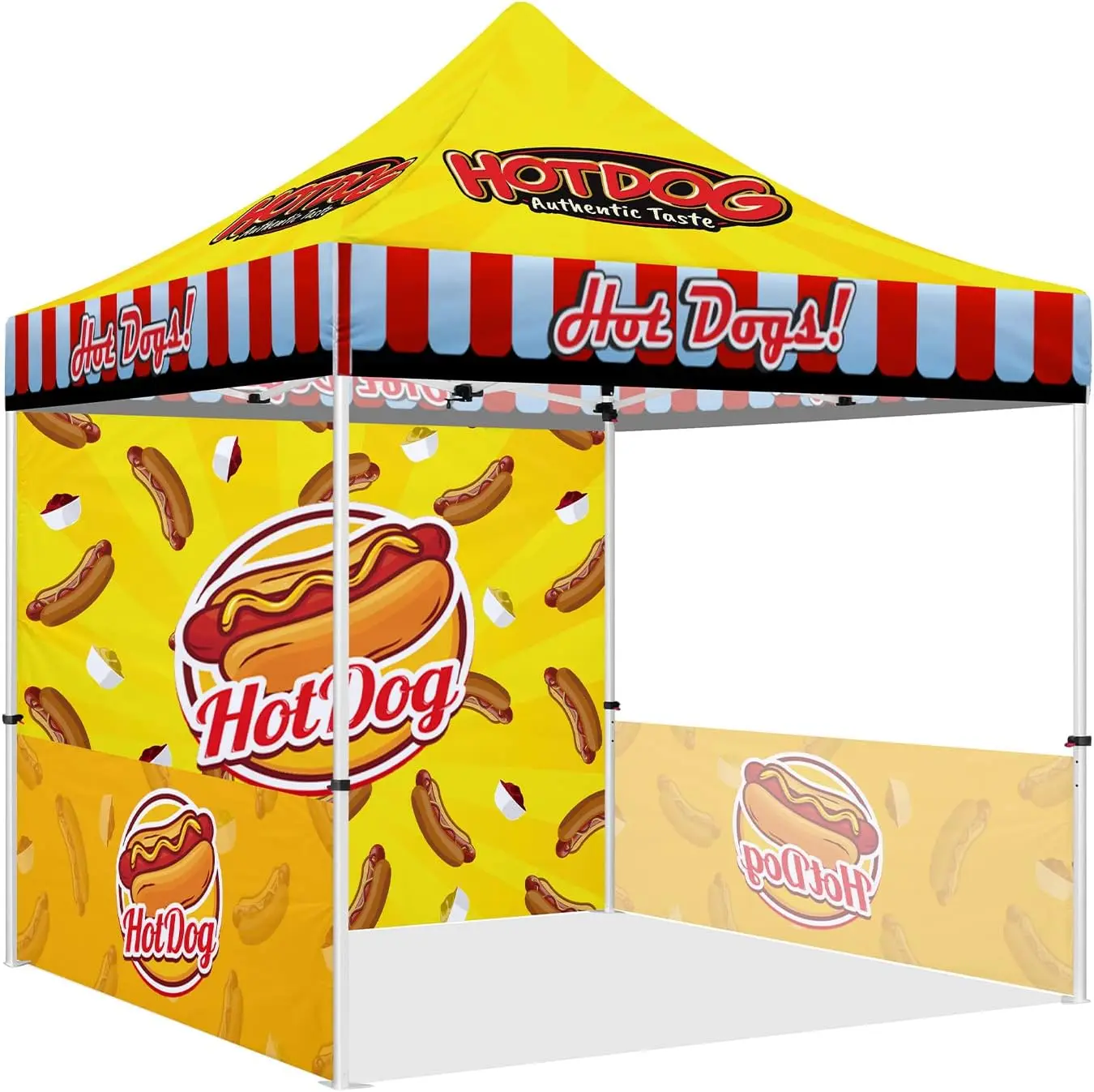 

Всплывающая палатка с навесом на 10x10 тематических для хот-догов, поставщиков продуктов питания, сверхмощный коммерческий навес для рекламы хот-догов, общественного питания на открытом воздухе