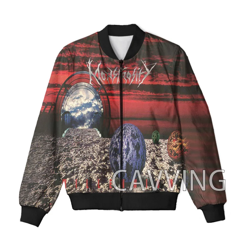 

CAVVING 3D Printed Monstrosity Rock Zipper Bomber Jackets Men Overcoat Mens Coat Zip Up Jackets for Women/Men