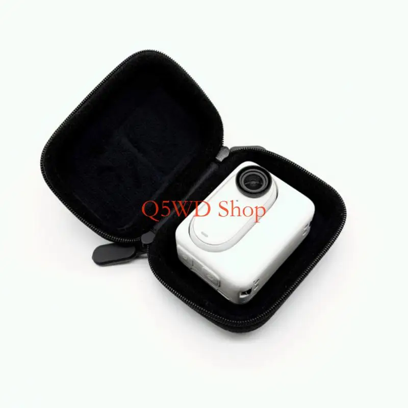 Q5WD Daily Carry Camera Organizers Case for Action6/5Pro/4 PU Shell and Zip-Around Closure, Compact Storage for Commute, Travel