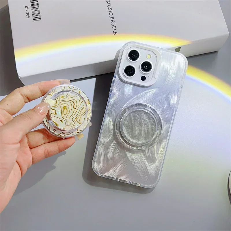 Luxury Glitter Coloful Round Magnetic Holder Grip Tok Griptok Phone Stand Holder Support For iPhone 15 For Pad Magsafe Smart Tok image 4