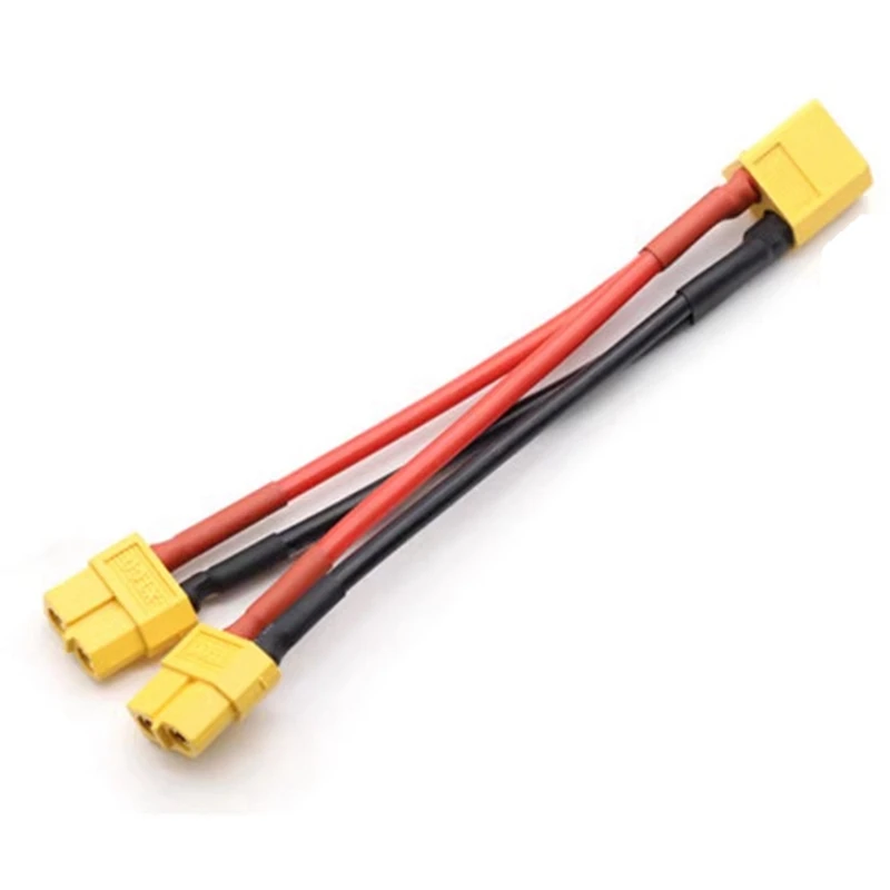 

XT60 Parallel Battery Connector 1 Male To 2 Female Cable Dual Extension Y Splitter 14AWG Silicone Wire For RC Battery Durable