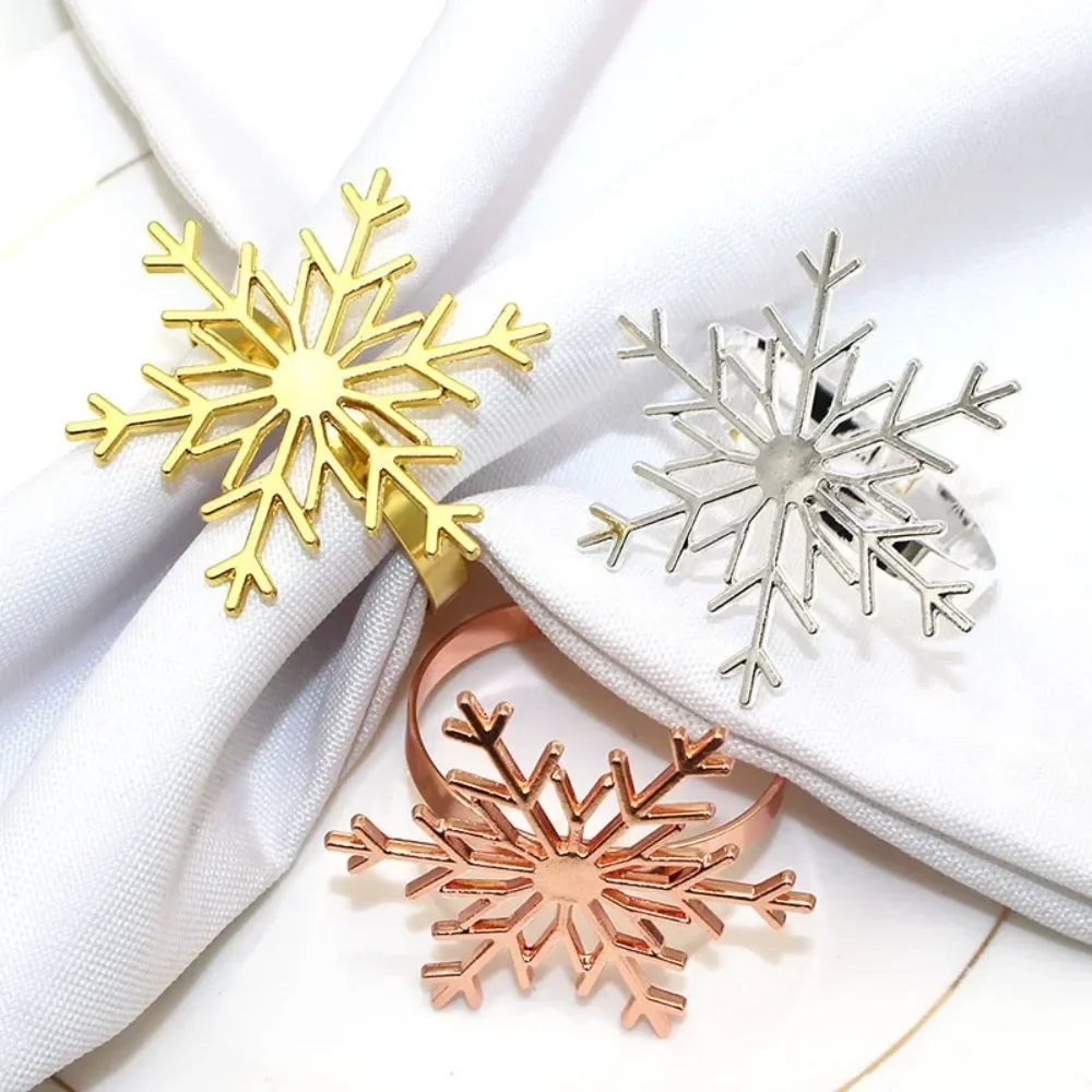 Christmas Snowflake Shaped Napkin Rings Dinning Table Setting Christmas Snowflake Napkin Button Snowflake Napkin Rings