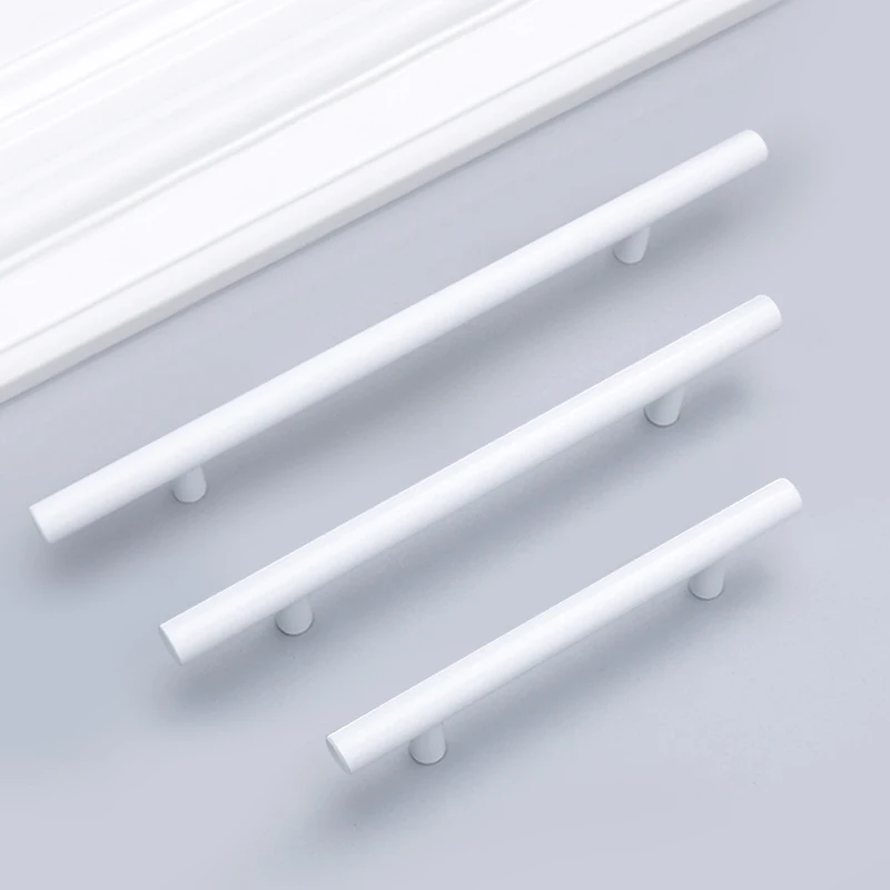 1 Stück Schrankgriffe aus weißer Aluminiumlegierung, Küchenschubladengriffe, Schrankgriffe, T-förmige Schrankgriffe, Schubladengriffe, Schrankknöpfe