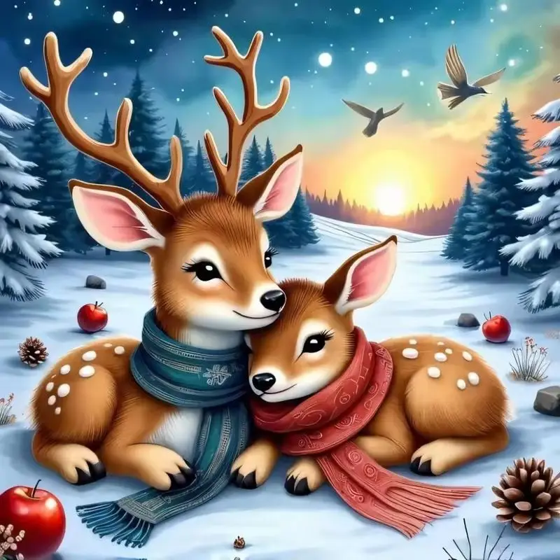 

GATYZTORY Diamond Painting Deer 5D Diamond Embroidery Animal Cross Stitch Rhinestones Pictures Full Home Decoration