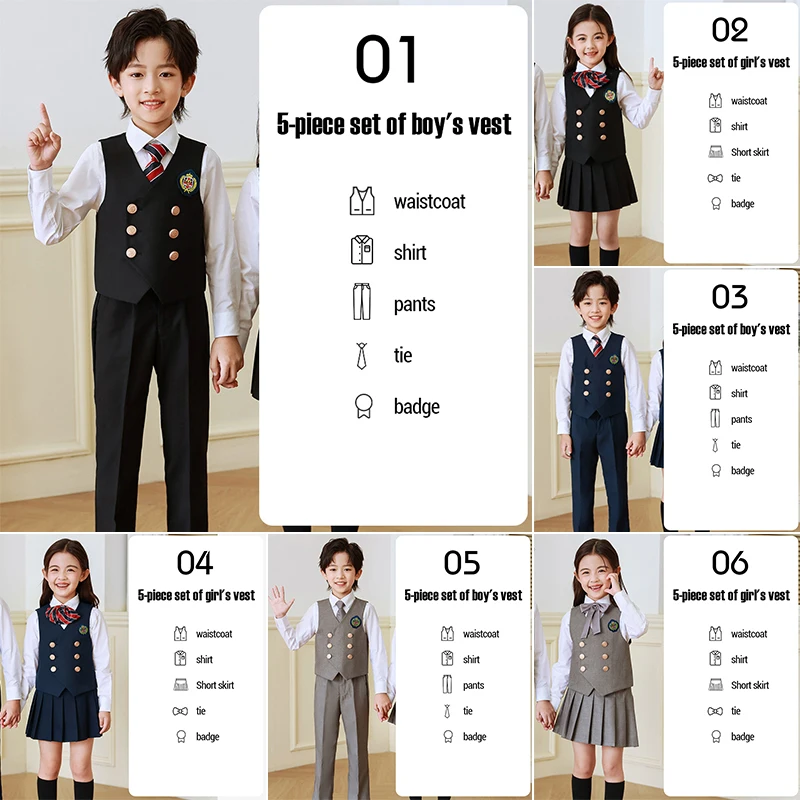 Ragazzi in stile britannico Estate 3 pezzi/set Camicia Pantaloncini Papillon Abito da sposa Adolescente Bambini Compleanno Custome Uniforme scolastica per bambini