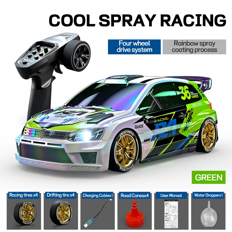JJRC C8845 2.4G 4WD Proportional RC Rally Car, Water Mist Spray High Speed Drift Hobby RC Car for Adults