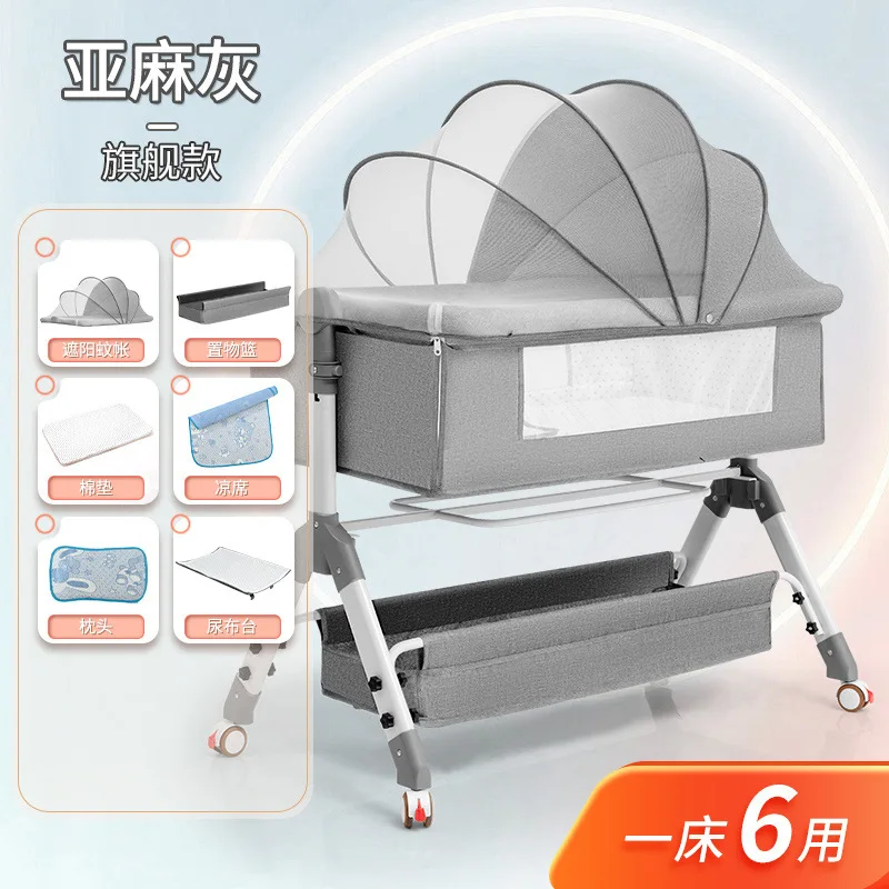 Culla Splicing Queen Culla per bambini Culla per bambini Lettino multifunzionale Letto neonato portatile