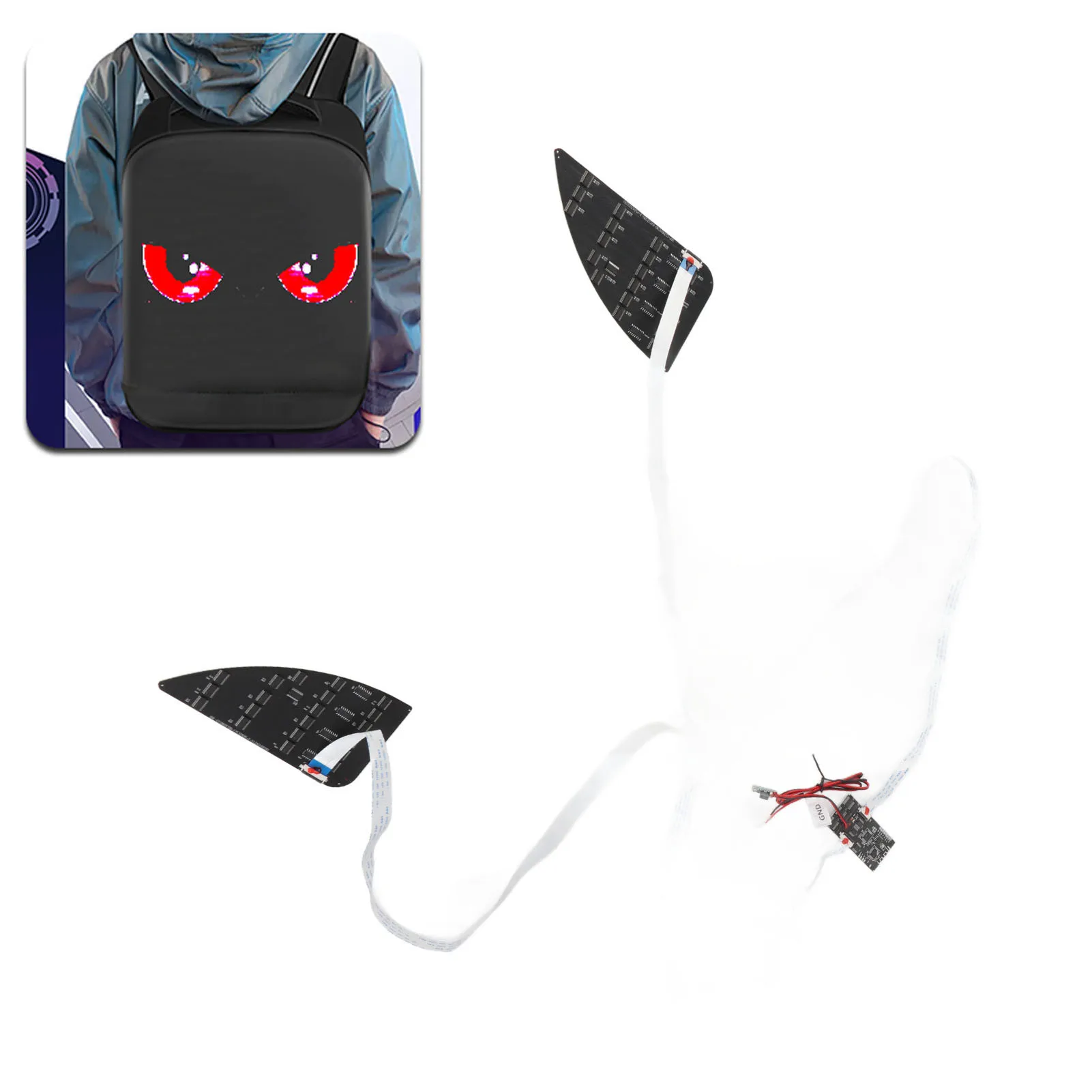 32x64 LED تسجيل التطبيق المحمول للبرمجة العين عرض النص الرسوم المتحركة صورة تحرير الشاشة لسيارة على ظهره الديكور DC12V