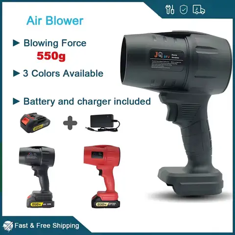 강력한 에어 블로워 터보 팬, 500g의 추력으로 낙엽, 눈, 모래 청소, 21V 배터리 포함