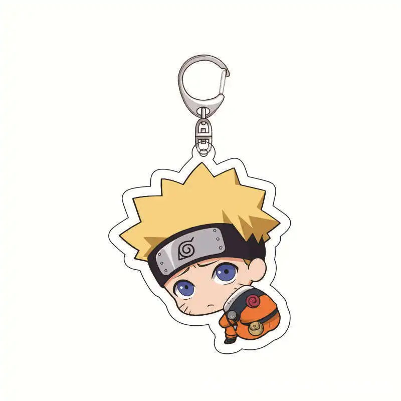 Cartoon Doll Acrylic Keychains Uzumaki Naruto Anime Figures Gaara Key Chains Schoolbag Pendant Gaara Car Keyrings Fans Gift Toys