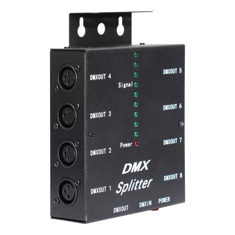 DMX512 Spillter 8 Ports Channels Isolated 3Pin Optical Istribution Amplifier For DJ Disco DMX Stage Lighting