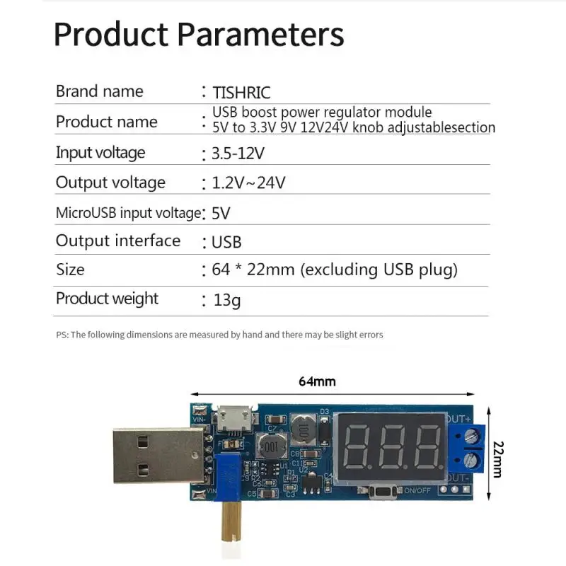 5V to 3.5V / 12V USB Step UP / Down Power Supply Module Adjustable Boost Buck Converter Out DC 1.2V-24V