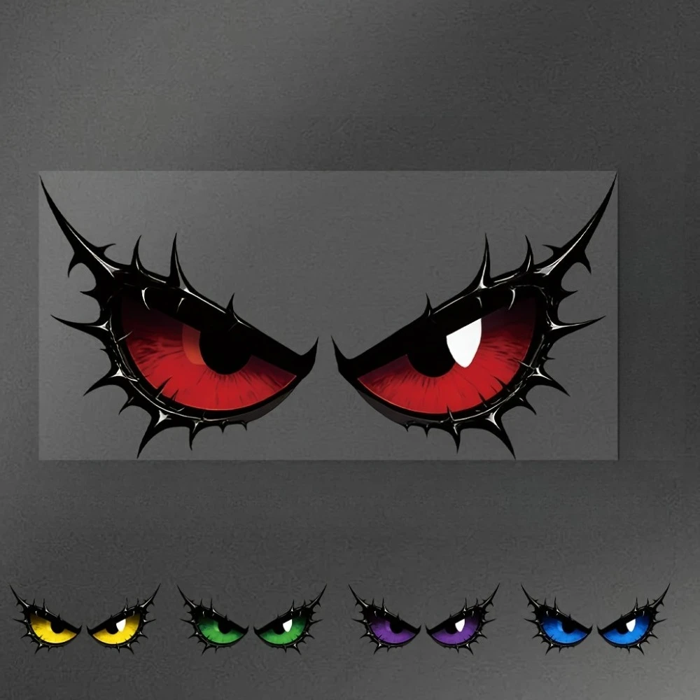 

1pc Monster Eye Motorcycle Sticker Self-adhesive Irregular-shaped Vinyl Decal for Fuel Tank Helmet Fairing Car Rear Windshields