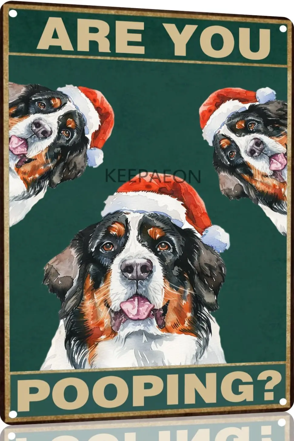 Metal Sign Saint-Bernard Dog Are You Pooping Tin Retro Aluminum Christmas For Home Coffee Wall