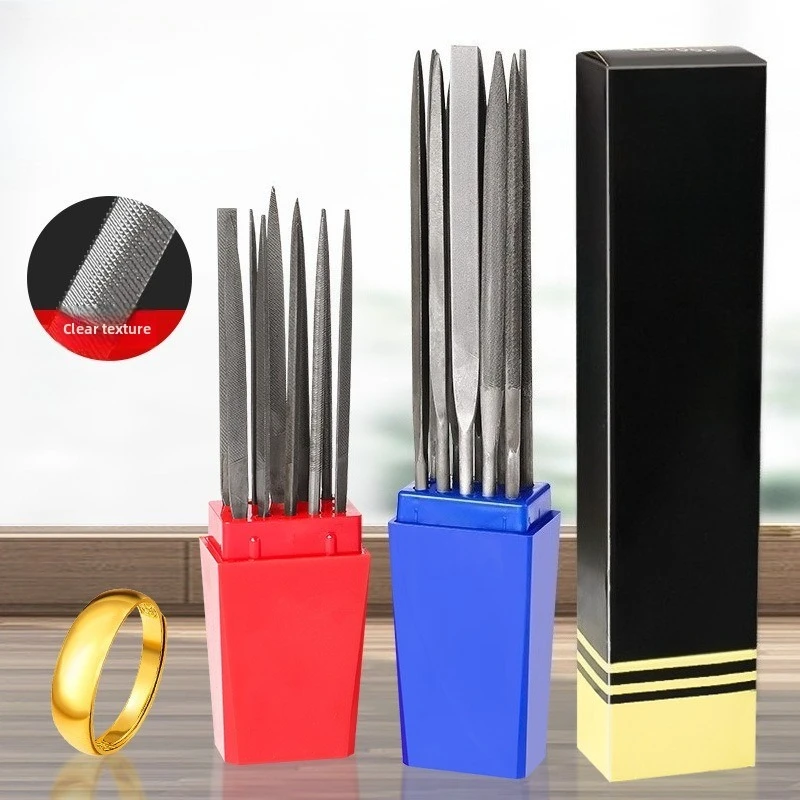 Mini Needle File Set for Gold Silver Jewelry Shaping - Fine Tooth Bamboo Leaf Triangle Half Round Precision Metal Craft Tool