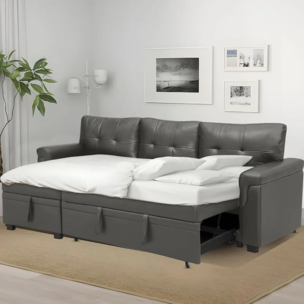 Sectional Sofa with Convertible Sofa Bed & Chaise Find Tranquil Comfort with Stress-Design & Durable Cushions Sectional Sofa