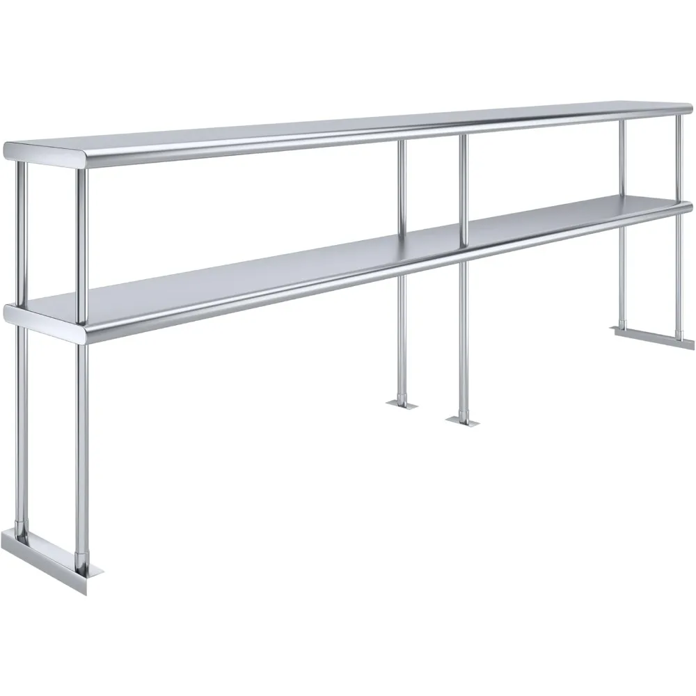 

Extra-Large Stainless Steel NSF-Certified Overshelf - 96" Length x 12" Depth
