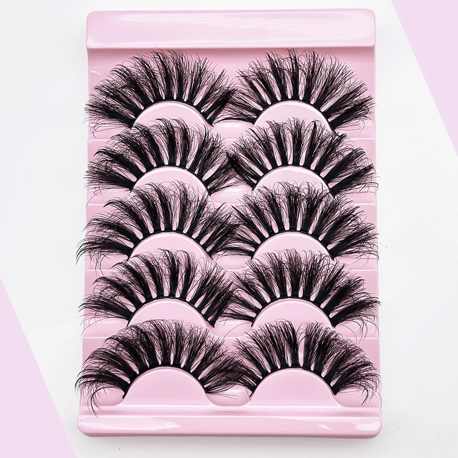 ขนตาปลอมฟู 5 คู่ ขนตาปลอมหนาแบบมิงค์ นุ่ม เป็นธรรมชาติ งอนเด้งสะดุดตา