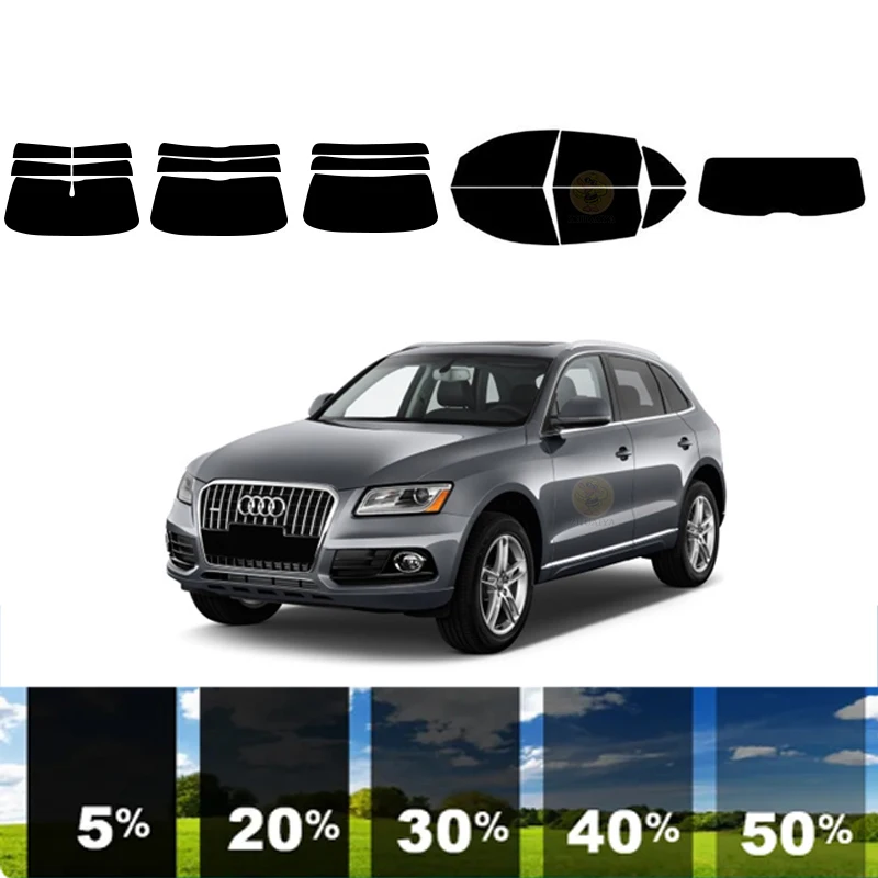 precut Removable Window Tint Film For Car 100% UVR 5%-35%VLT Heat Insulation Carbon ﻿For AUDI Q5 4 DR SUV 2009-2017