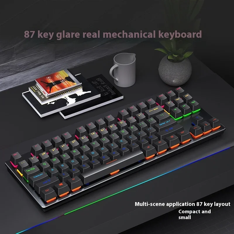 

Cracked K550 Mechanical Keyboard Full Key Hot Swappable Office Esports Game Ergonomics Wired Mechanical Keyboard